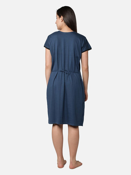 Be You Blue Cotton Blend Nightdress