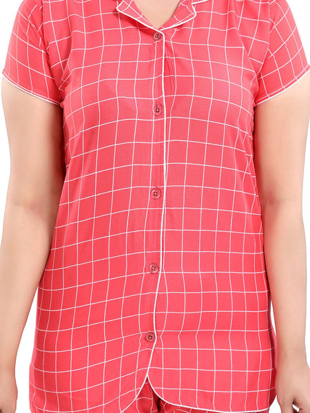Be You Women Checked Night suit