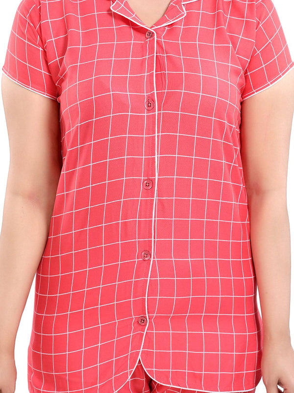 Be You Women Checked Night suit