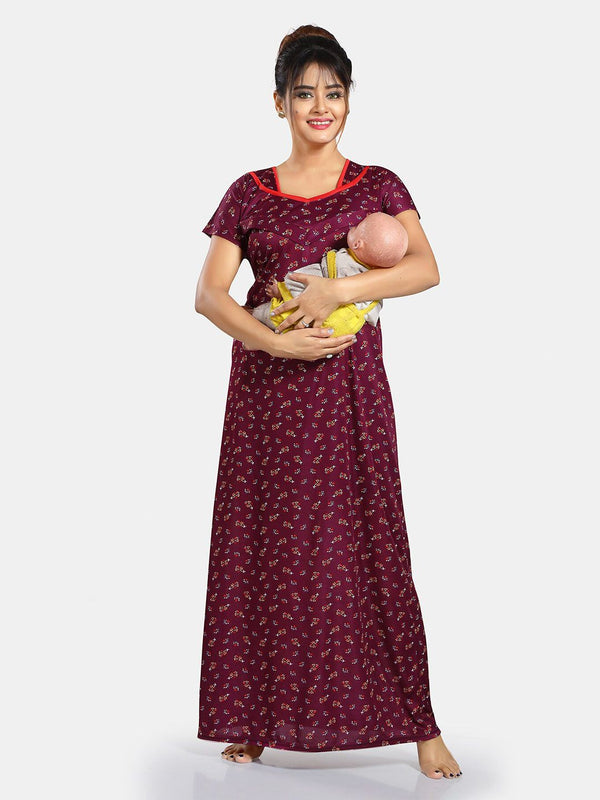 Be You Floral Printed V-Neck Satin Maxi Nightdress