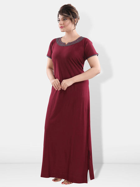 Be You Floral Embroidered Maxi Nightdress
