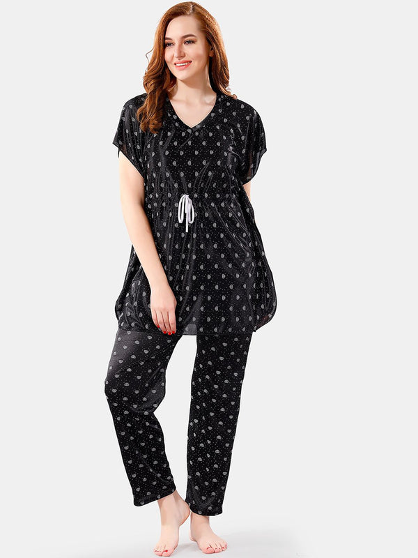 Be You Conversational Printed Satin Night Suit