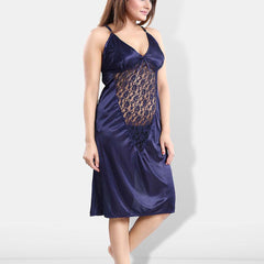 Be You Set Of 3 Lace Detail Satin Maxi Wrap Nightdress