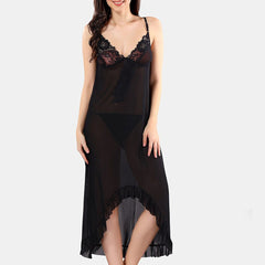 Be You High-Low Hem Net Shoulder Straps Baby Doll