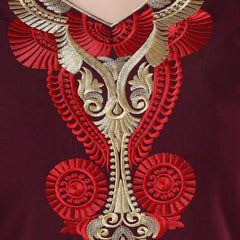 Be You Burgundy Embroidered Maxi Nightdress