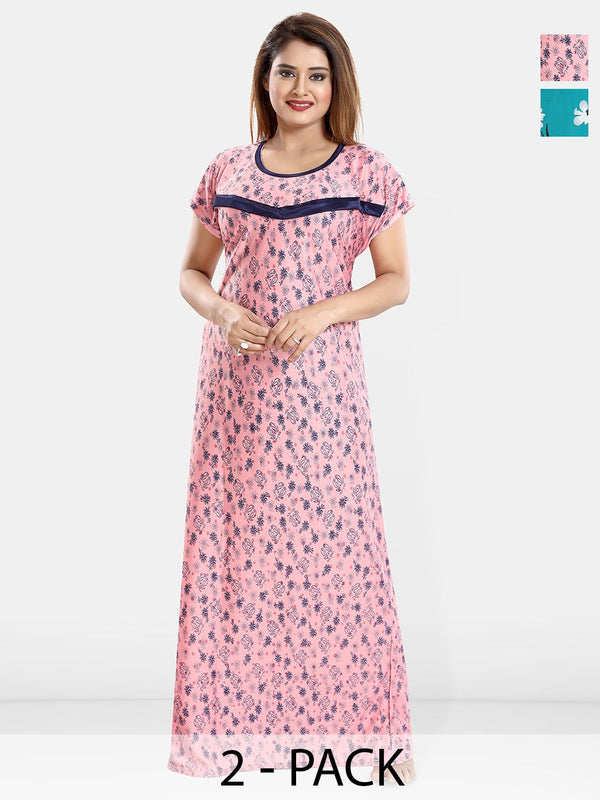 Be You Printed Satin Maternity Maxi Nightdress