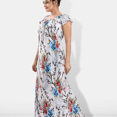 Be You Floral Printed Satin Maxi Nightdress
