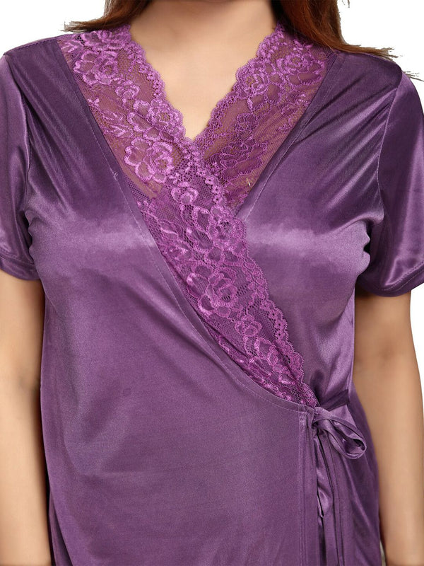 Be You V-Neck Maxi Wrap Nightdress With Robe