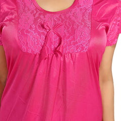 Be You Self Design Satin Maxi Nightdress