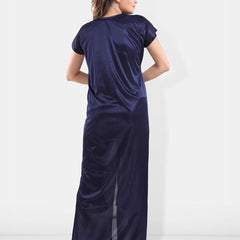 Be You Square Neck Satin Night Suit With Robe
