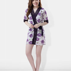 Be You Printed Nightdress With Robe