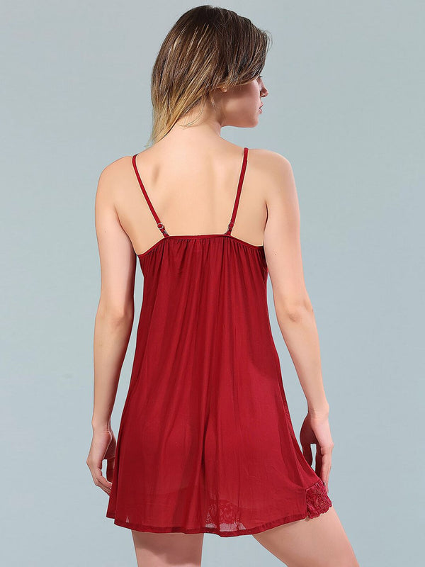 Be You Maroon Net Baby Doll