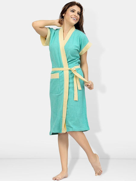 Be You Women Cotton Anti-bacterial Super Soft Bath Robe With Belt