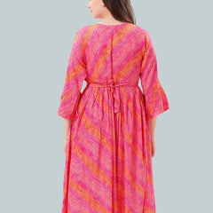 Be You Women Striped Bell Sleeves Maternity Kurta