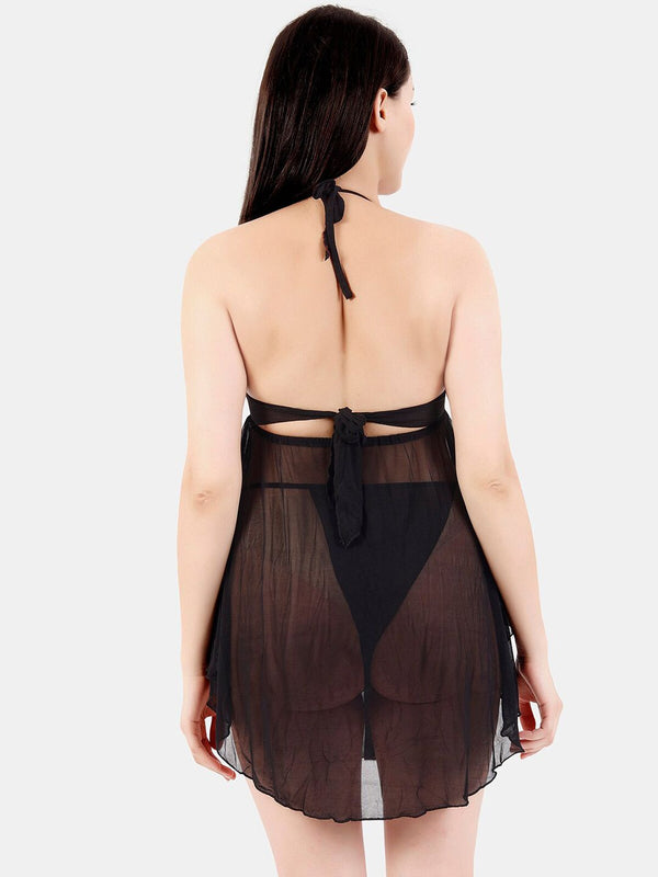 Be You Self Design Net Halter Neck Baby Doll