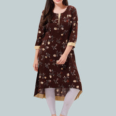 Be You Floral Printed High Low Hem Maternity Feeding Kurta
