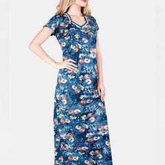Be You Printed Maternity Satin Maxi Nightdress