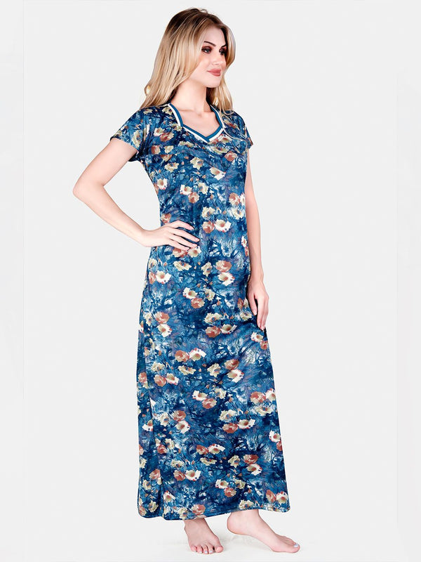 Be You Printed Maternity Satin Maxi Nightdress