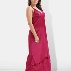 Be You 6 Pieces Satin Maxi Nightdress Set With Robe And Lingerie Set