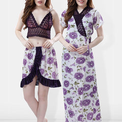 Be You Printed Maxi Nightdress With Lingerie Set