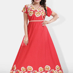 Be You Printed V-Neck Satin Maternity Maxi Nightdress