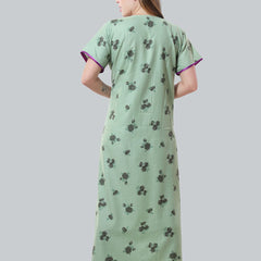 Be You Green Embroidered Maxi Nightdress