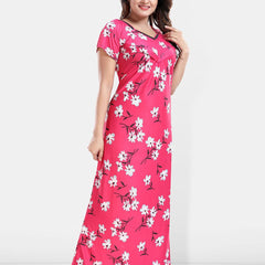 Be You Printed Satin Maternity Feeding Maxi Nightdress