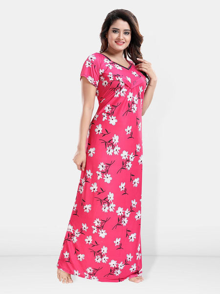Be You Printed Satin Maternity Feeding Maxi Nightdress