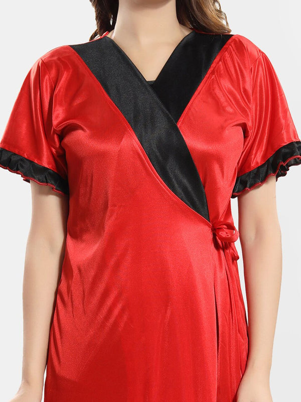 Be You Satin Maxi Wrap Nightdress