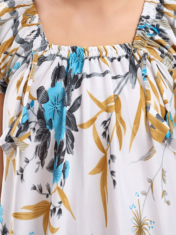 Be You Floral Printed Satin Maxi Everyday Nightdress