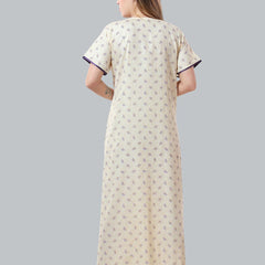 Be You Off White Embroidered Maxi Nightdress