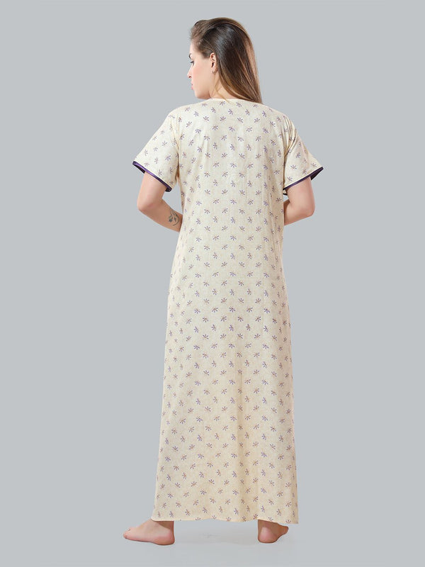 Be You Off White Embroidered Maxi Nightdress