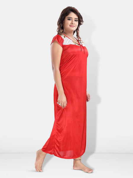 Be You Floral Printed Satin Maxi Nightdress with Robe