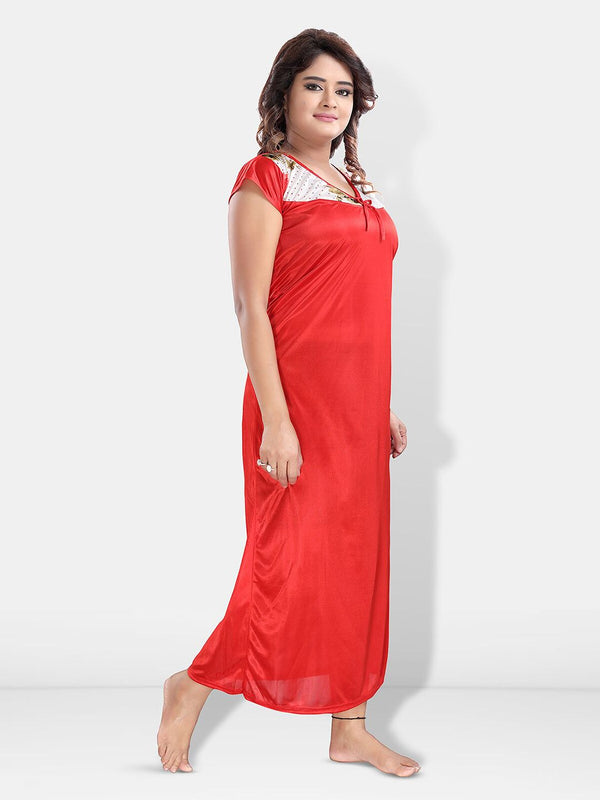 Be You Floral Printed Satin Maxi Nightdress with Robe