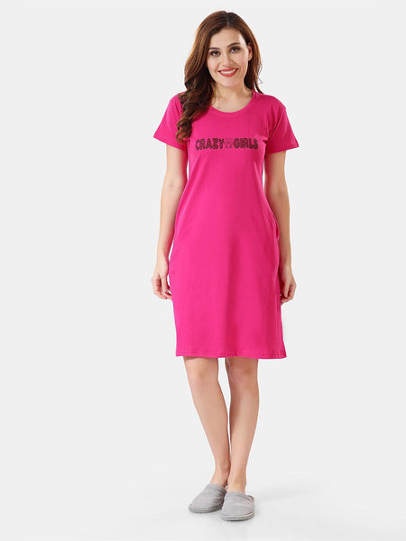 Be You Typographic Printed T-shirt Nightdress