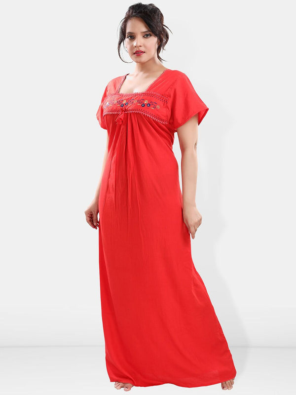 Be You Floral Embroidered Maxi Nightdress