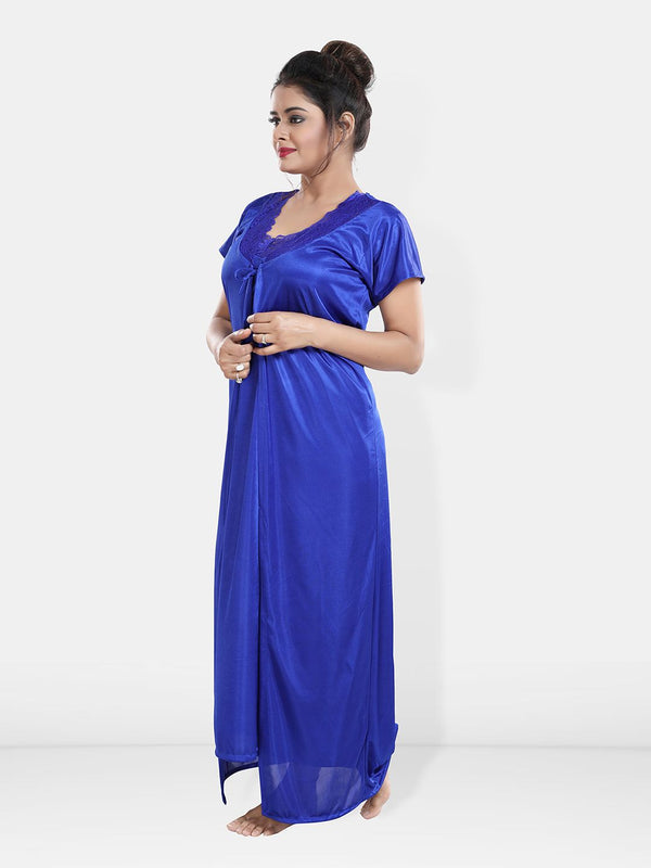 Be You Maxi Satin Wrap Nightdress With Robe