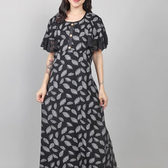 Be You Alpine Leaf Printed Maxi Nightdress
