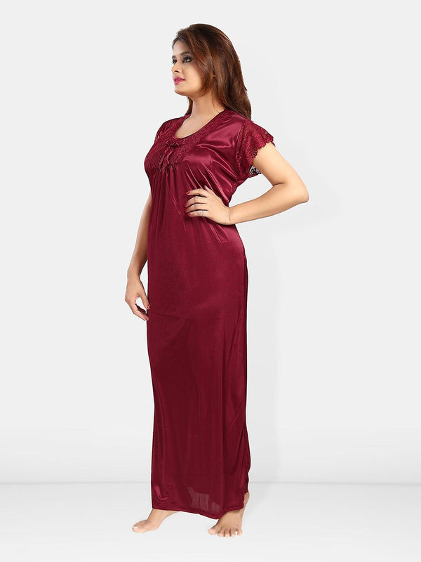 Be You Lace Satin Maxi Nightdress
