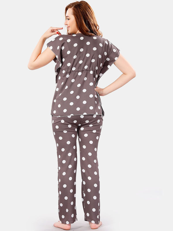 Be You Polka Dots Printed Kaftan Night Suit