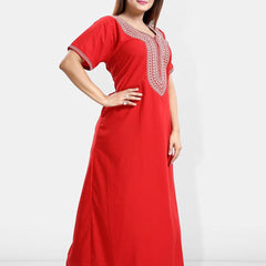 Be You Cotton Embroidered Maxi Nightdress