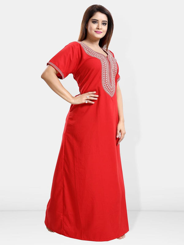 Be You Cotton Embroidered Maxi Nightdress