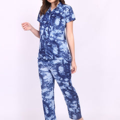 Be You Women Tie-Dye Printed Top & Pyjama Night suit