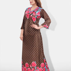 Be You Floral Printed Satin Maxi Nightdress