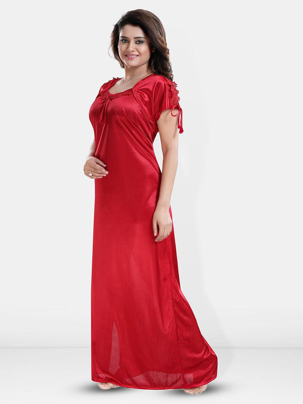 Be You Square Neck Satin Maxi Sweat Nightdress