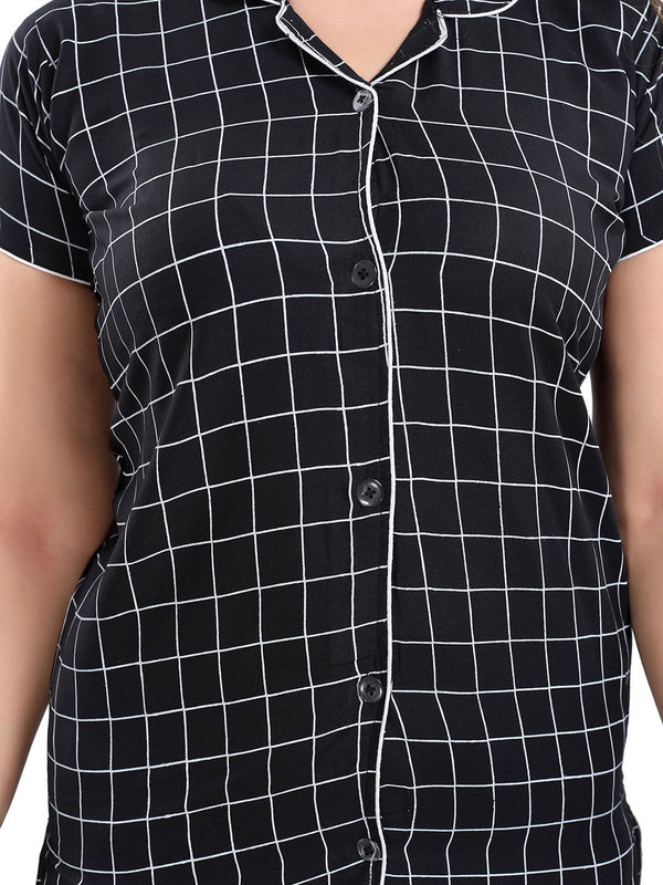 Be You Women Checked Night suit