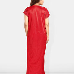 Be You Self Design Satin Maxi Nightdress