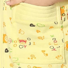 Be You Yellow Conversational Cotton Drawstring Knee Length Bath Robe