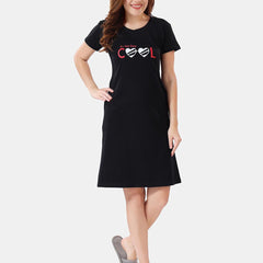 Be You Typographic Printed T-shirt Nightdress