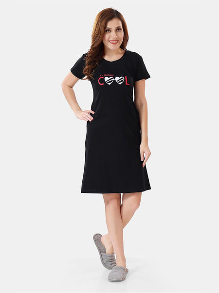 Be You Typographic Printed T-shirt Nightdress